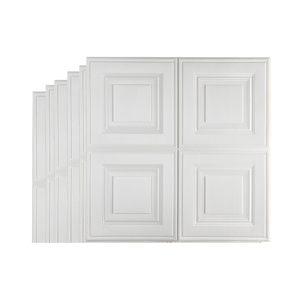 3D White self-adhesive Classic Style Foam wall panel 8819-1