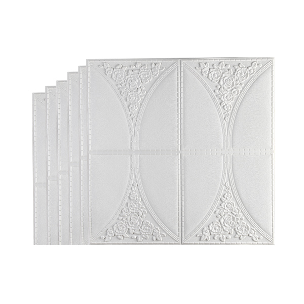 6mm Moisture-Proof White Classic Style XPE Foam Wall Sticker 8810-1