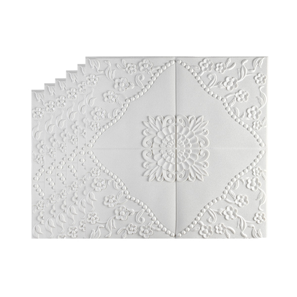 3mm White Sound-Absorbing Classic Style Foam wallpaper for bedroom 8812-1